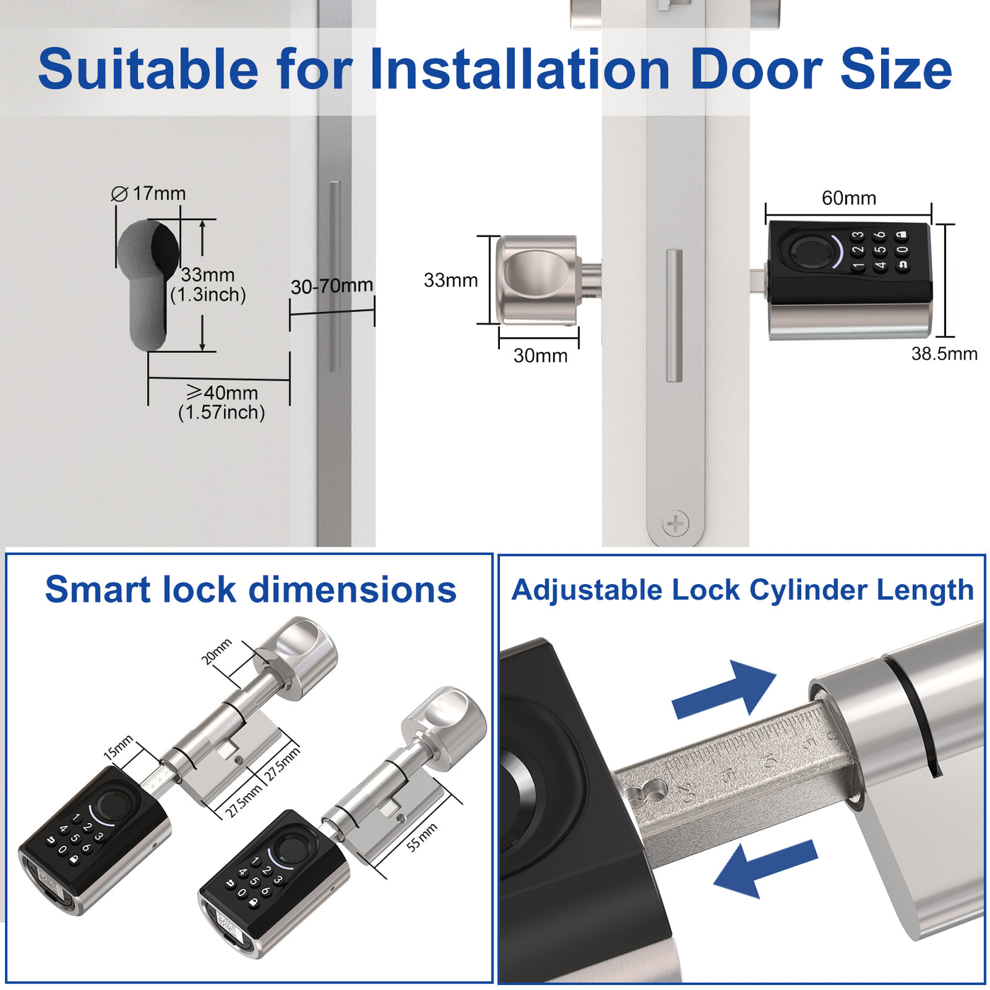 WELOCK Smart Lock Cylinder ToucA51 Fingerprint door lock with keypad