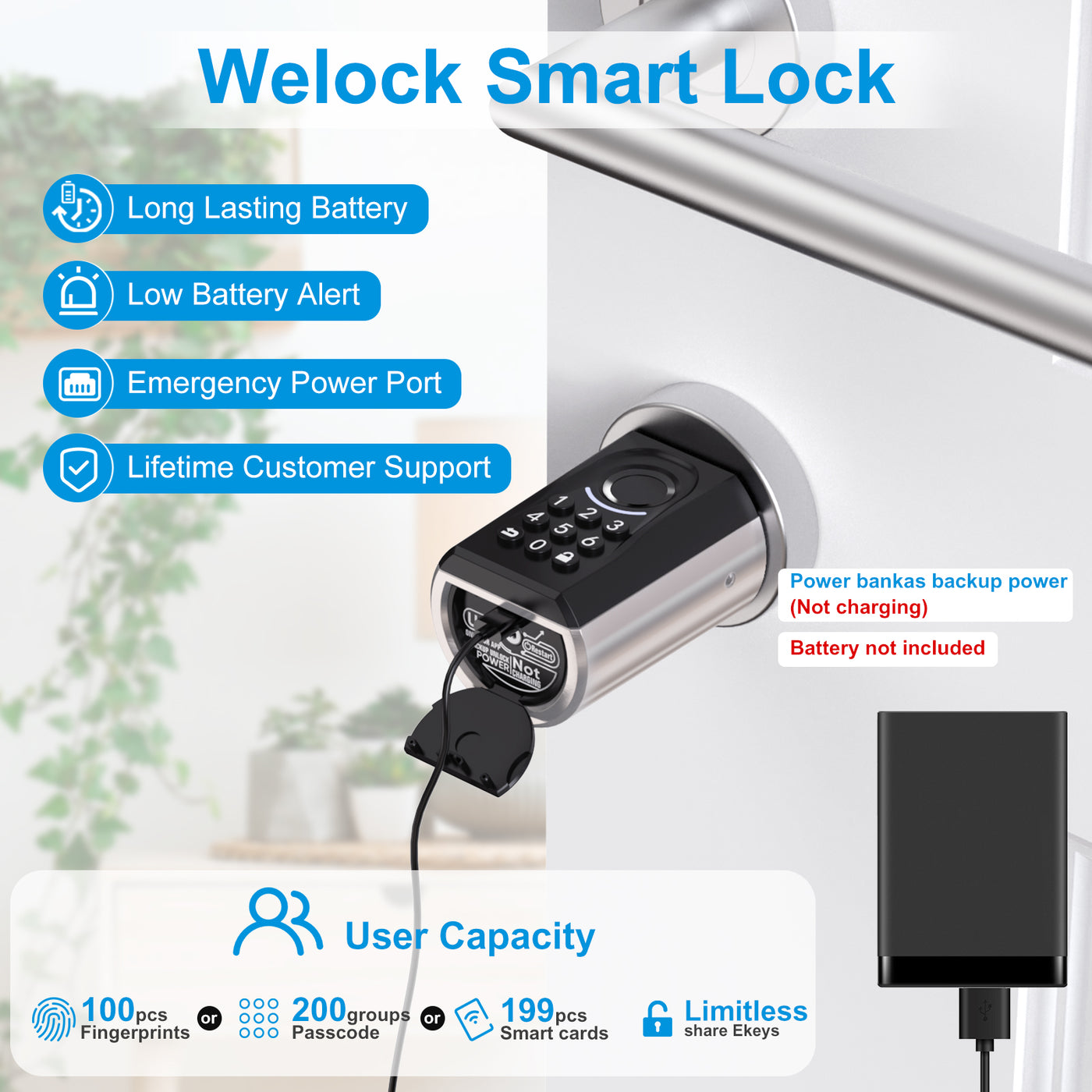 WELOCK Smart Lock Cylinder ToucA51 Fingerprint door lock with keypad