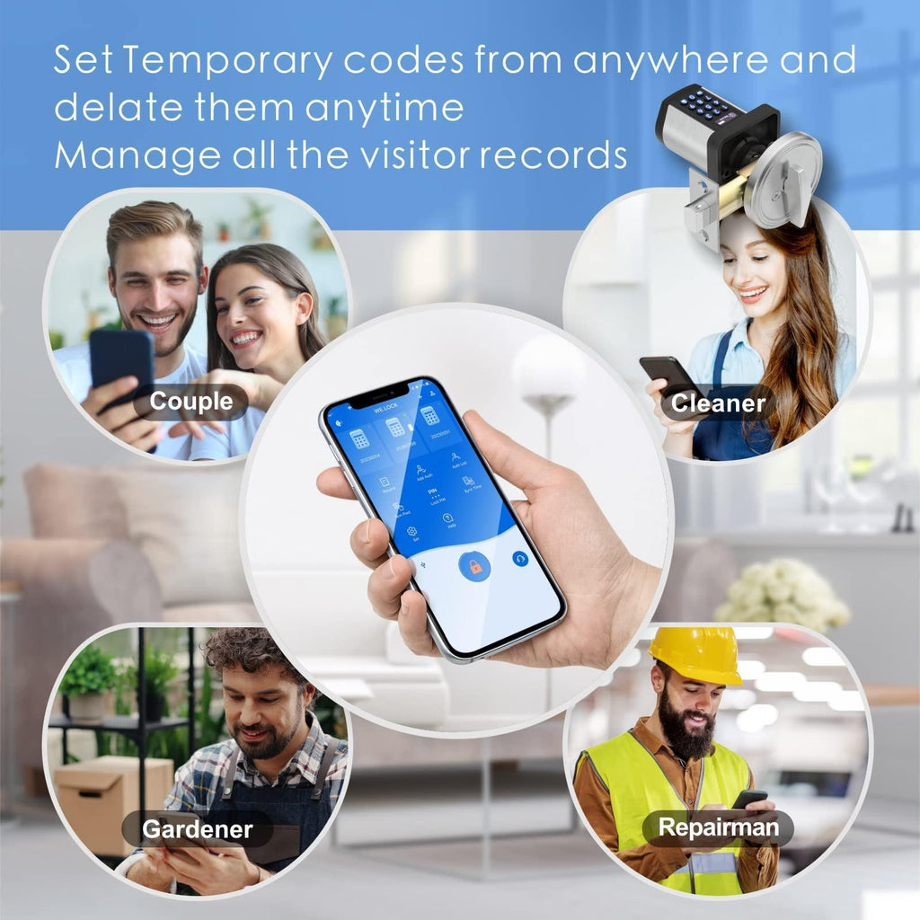 Welock WiFi Smart Lock Deadbolt with Keypad for Front Door Apartment PCB34 - WELOCK